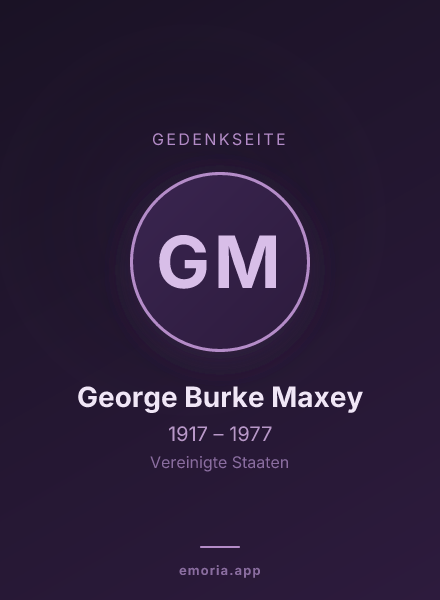 Gedenkportrait von George Burke Maxey