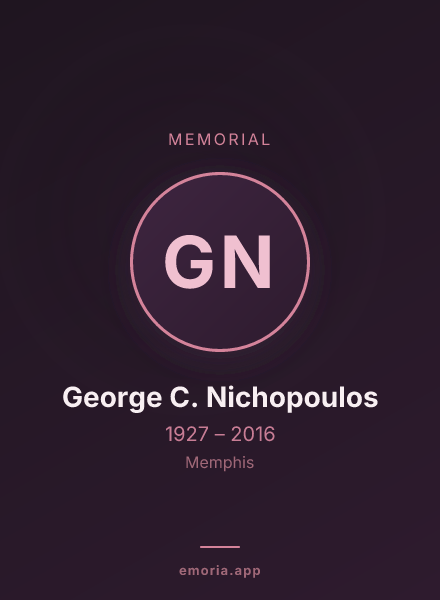 Memorial portrait of George C. Nichopoulos