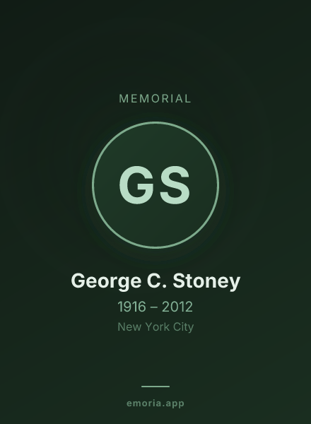 Memorial portrait of George C. Stoney