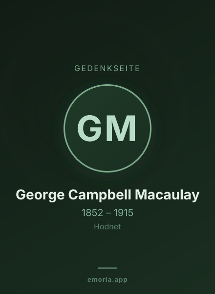 Gedenkportrait von George Campbell Macaulay