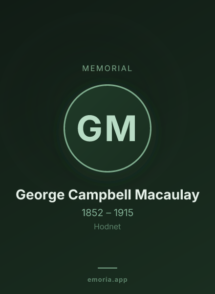 Memorial portrait of George Campbell Macaulay