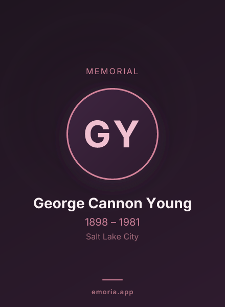 Memorial portrait of George Cannon Young