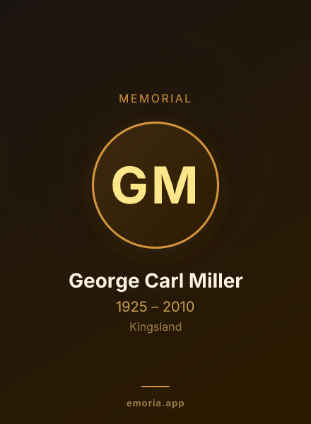 Memorial portrait of George Carl Miller