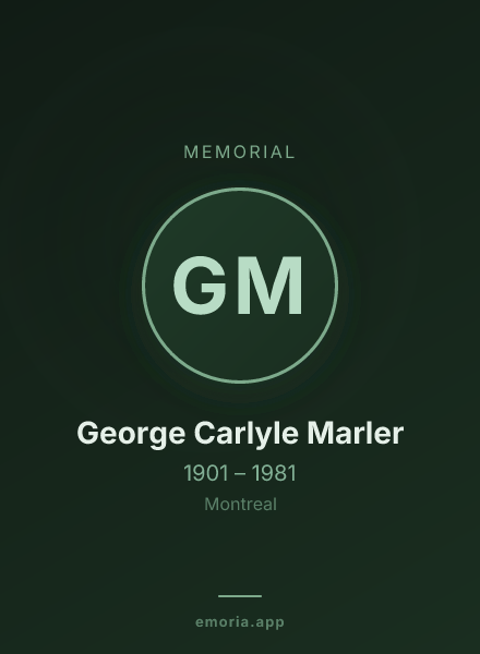 Memorial portrait of George Carlyle Marler