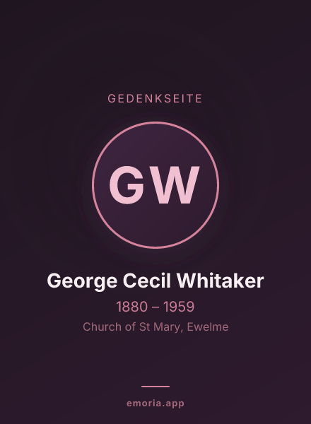 Gedenkportrait von George Cecil Whitaker
