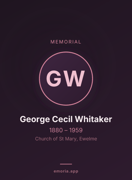 Memorial portrait of George Cecil Whitaker
