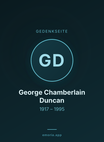 Gedenkportrait von George Chamberlain Duncan