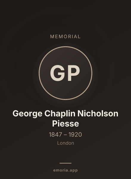 Memorial portrait of George Chaplin Nicholson Piesse