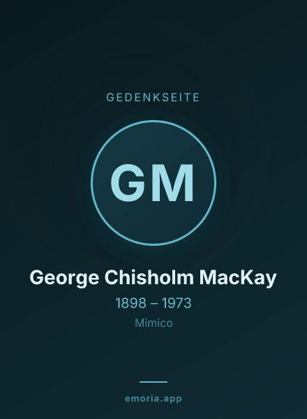 Gedenkportrait von George Chisholm MacKay