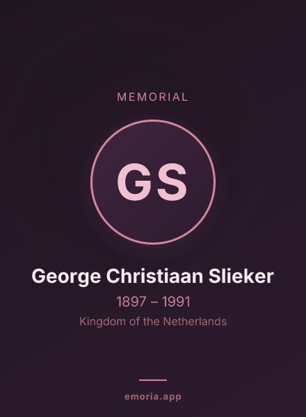 Memorial portrait of George Christiaan Slieker