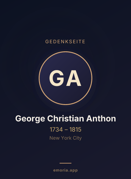 Gedenkportrait von George Christian Anthon