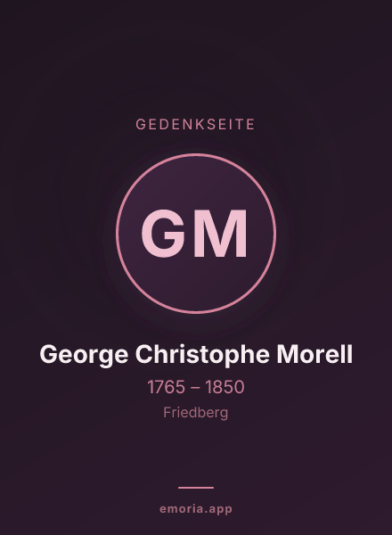 Gedenkportrait von George Christophe Morell