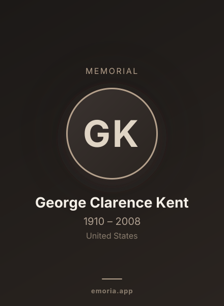 Memorial portrait of George Clarence Kent