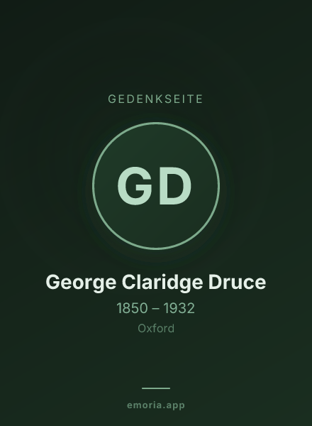 Gedenkportrait von George Claridge Druce