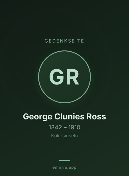 Gedenkportrait von George Clunies Ross
