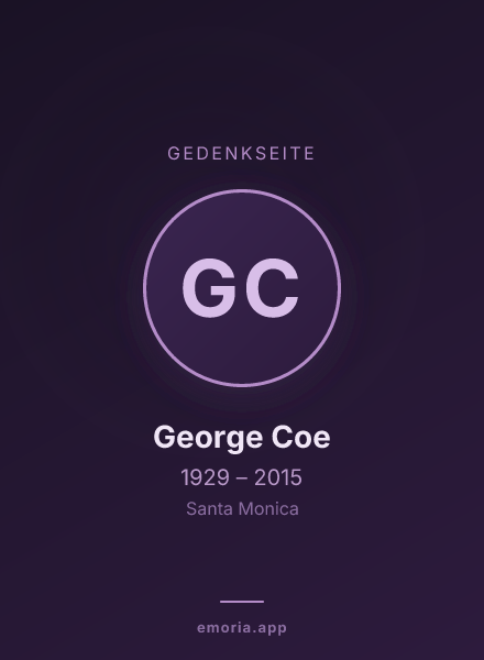 Gedenkportrait von George Coe