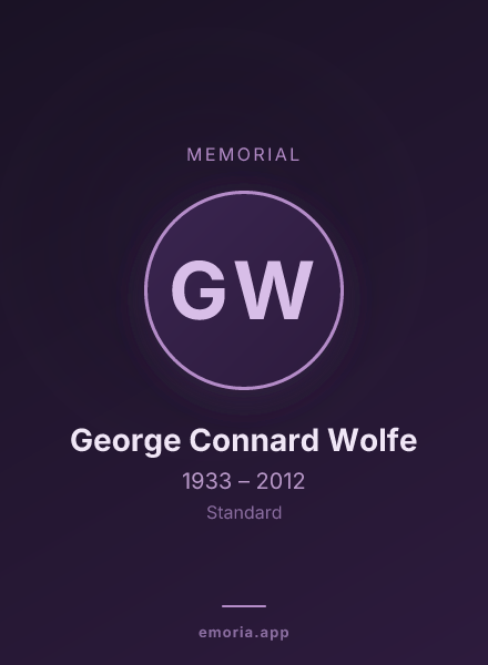 Memorial portrait of George Connard Wolfe