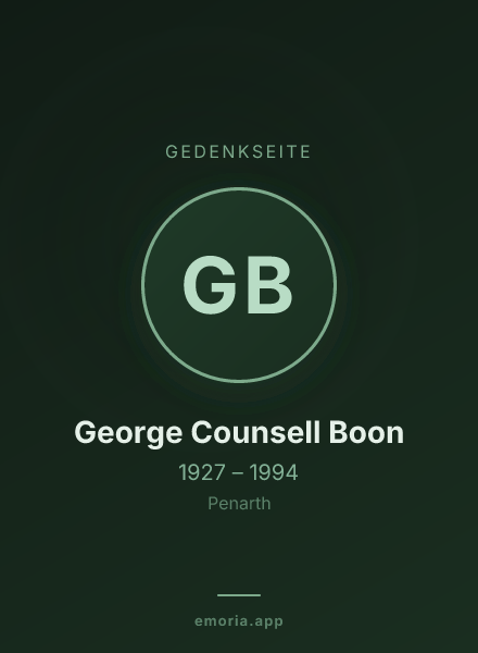 Gedenkportrait von George Counsell Boon