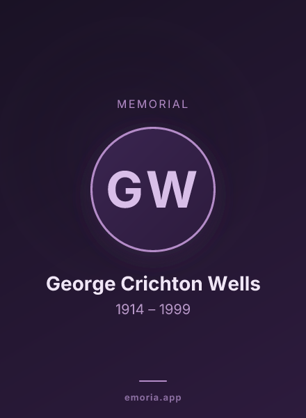 Memorial portrait of George Crichton Wells