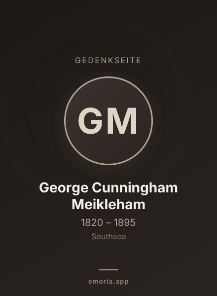 Gedenkportrait von George Cunningham Meikleham