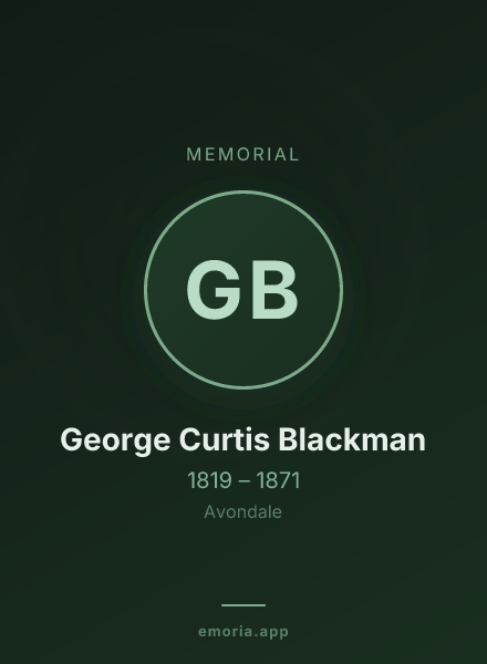 Memorial portrait of George Curtis Blackman