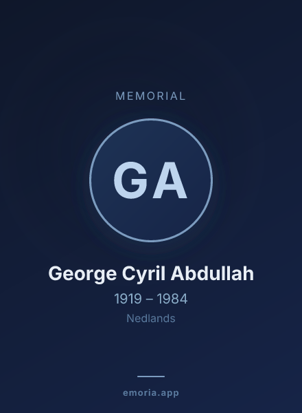 Memorial portrait of George Cyril Abdullah