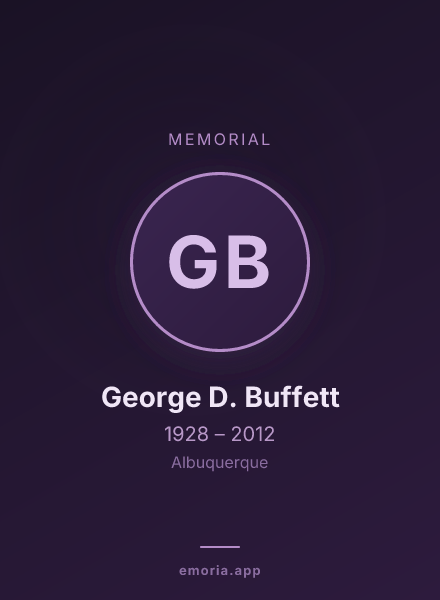 Memorial portrait of George D. Buffett