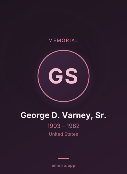 Memorial portrait of George D. Varney, Sr.
