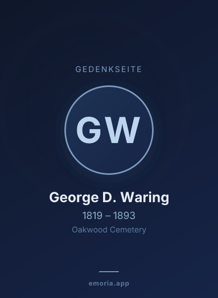 Gedenkportrait von George D. Waring