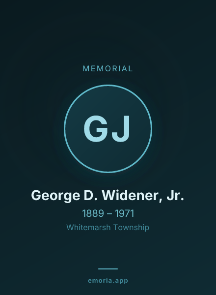 Memorial portrait of George D. Widener, Jr.