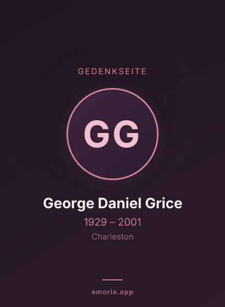 Gedenkportrait von George Daniel Grice