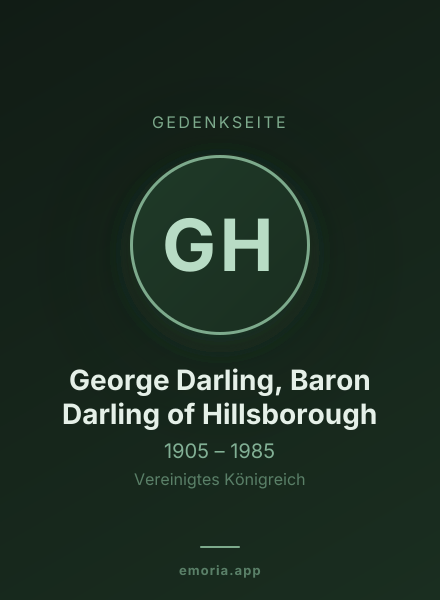 Gedenkportrait von George Darling, Baron Darling of Hillsborough