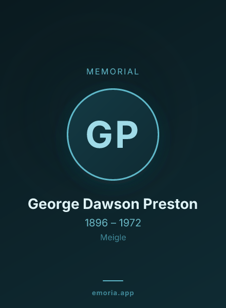 Memorial portrait of George Dawson Preston