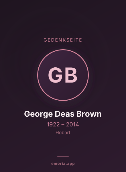 Gedenkportrait von George Deas Brown