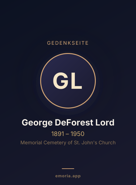 Gedenkportrait von George DeForest Lord