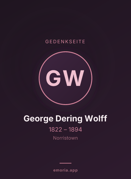 Gedenkportrait von George Dering Wolff