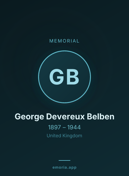 Memorial portrait of George Devereux Belben