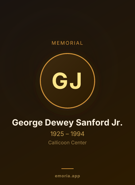 Memorial portrait of George Dewey Sanford Jr.