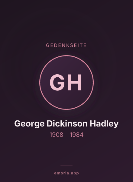 Gedenkportrait von George Dickinson Hadley