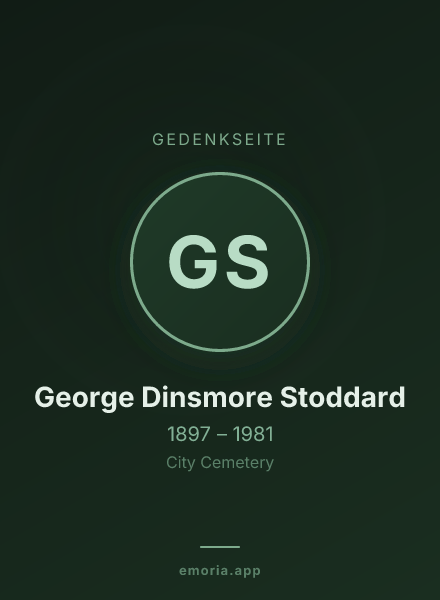 Gedenkportrait von George Dinsmore Stoddard