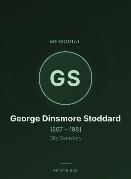 Memorial portrait of George Dinsmore Stoddard