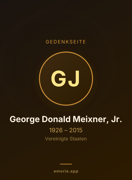 Gedenkportrait von George Donald Meixner, Jr.