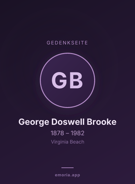 Gedenkportrait von George Doswell Brooke