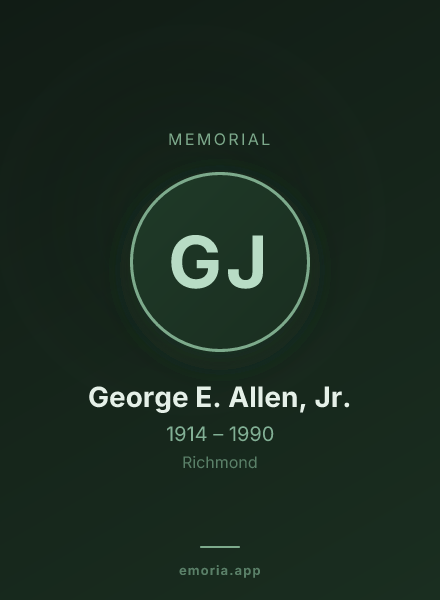 Memorial portrait of George E. Allen, Jr.