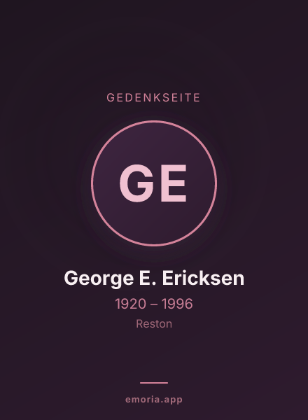 Gedenkportrait von George E. Ericksen