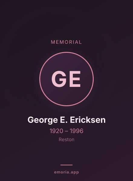 Memorial portrait of George E. Ericksen