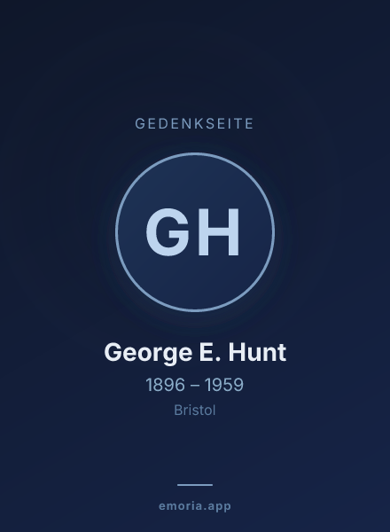 Gedenkportrait von George E. Hunt