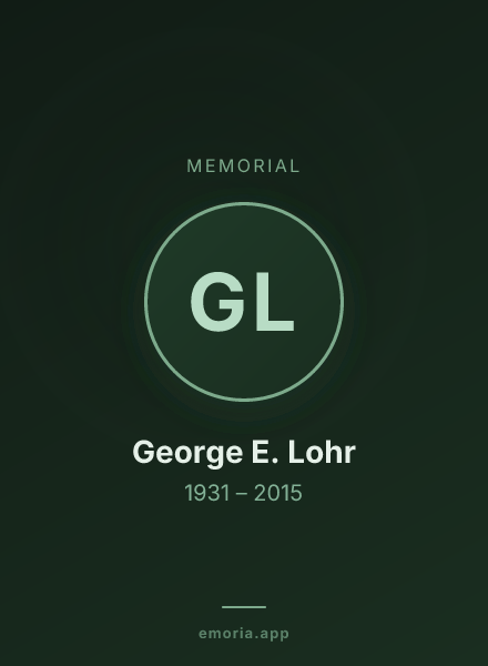 Memorial portrait of George E. Lohr