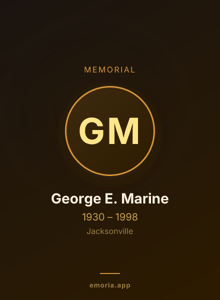 Memorial portrait of George E. Marine