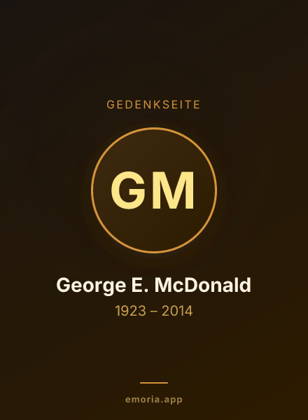 Gedenkportrait von George E. McDonald